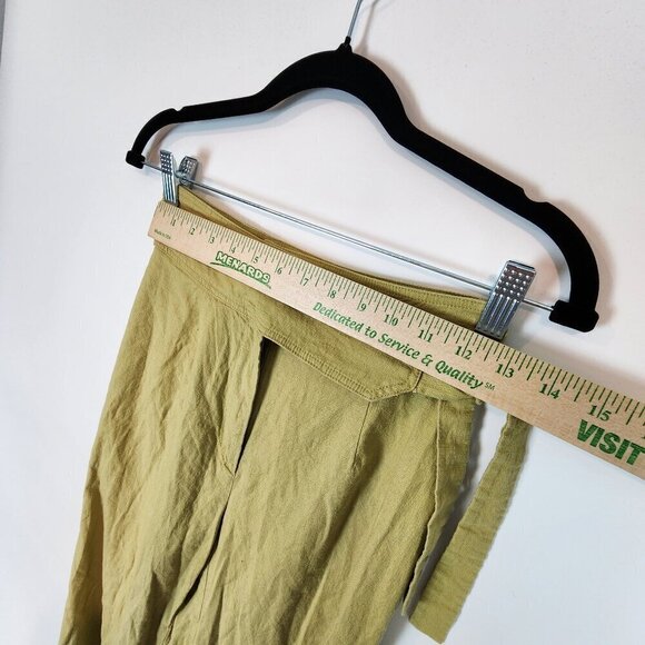 Urban Outfitters Bohemian Christina Tapered Wrap Pants Joggers Linen Blend Green - Picture 9 of 11
